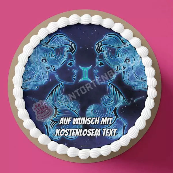 Motiv: Sternzeichen - ZwillingHochwertige und individuelle Tortenaufleger für jeden Anlass
Tortenaufleger Sternzeichen - Zwilling in 20cm Kreis
Unsere Tortenaufleger sind ein ideales Geschenk fürTortenbildDeintortenbildSternzeichen - Zwilling