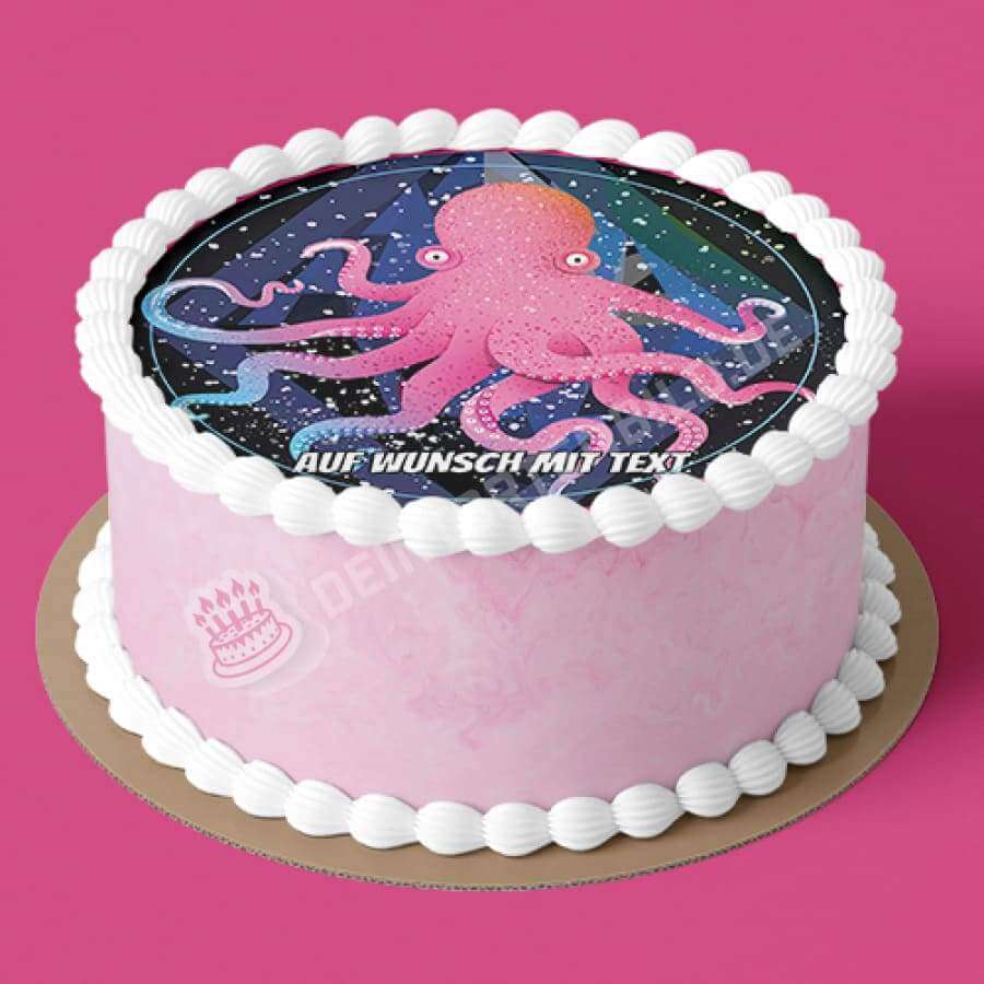Motiv: Bunter Oktopus - Hochwertige und individuelle Tortenaufleger für jeden Anlass
Tortenaufleger Bunter Oktopus in 20cm Kreis
Dieser Tortenaufleger mit einem rosanen Oktopus ist ein ide - A4 Tortenbild - DeintortenbildBunter Oktopus