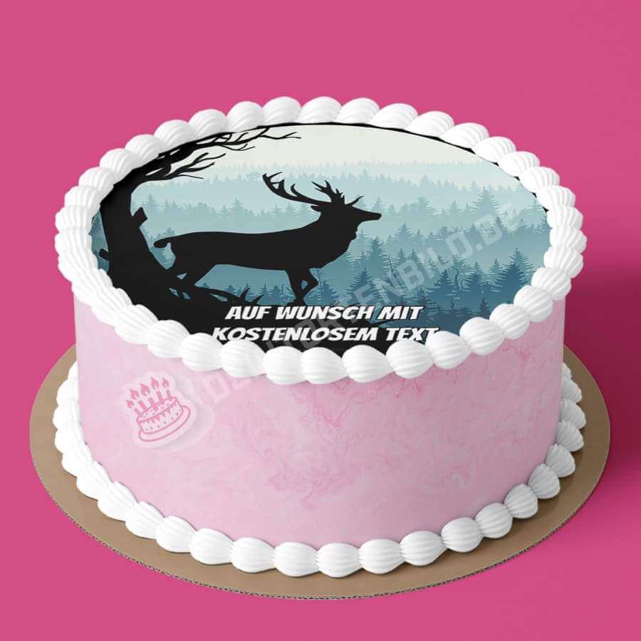 Motiv: Naturszene Hirsch Silhouette von Deintortenbild – Tortenaufleger, Tortenfoto, Tortenbild, personalisiert & individuell bei Deintortenbild.de