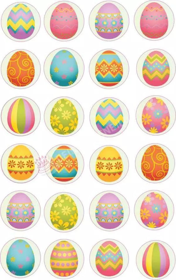 Muffinaufleger Motiv: Ostern -  Bunte Ostereier von Deintortenbild – Tortenaufleger, Tortenfoto, Tortenbild, personalisiert & individuell bei Deintortenbild.de