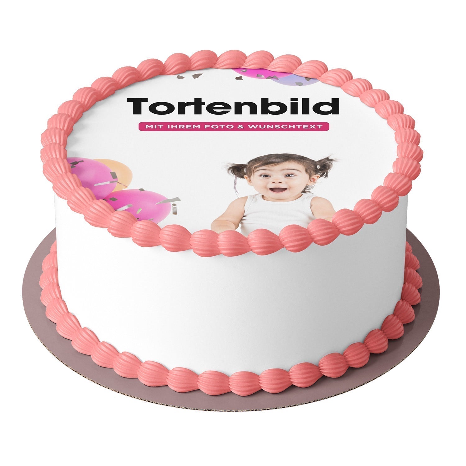 Tortenbild mit Foto und Text (Gestaltungsservice) - Unsere personalisierten Tortenaufleger und Muffinaufleger sind perfekt für jede Feier! Egal ob Geburtstag, Hochzeit oder Jubiläum, mit Ihrem Wunschfoto und Text mach - Foto Tortenaufleger - Deintortenbild.deTortenbild mit Foto und Text (Gestaltungsservice)