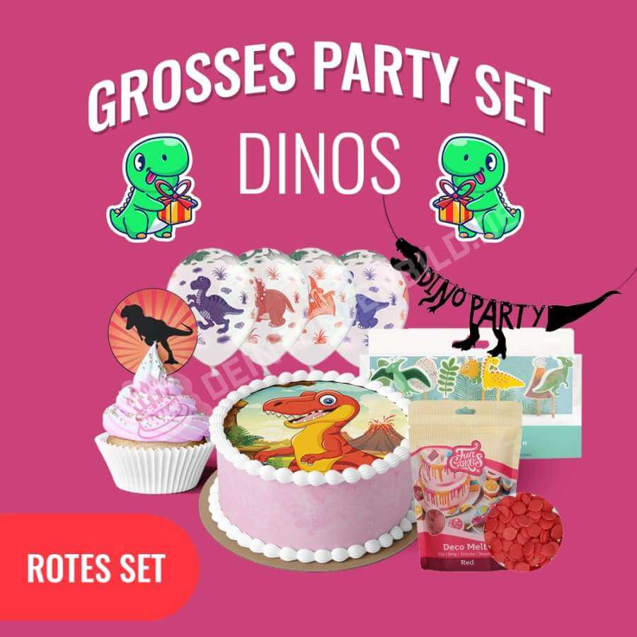 Großes Party Set - DINOS - GROßES DINO PARTY SET MIT 6 ARTIKELN
Mit unserem großen Party Set erhalten Sie sechs Artikel für eine ganz besondere Themen Veranstaltung! 
Außerdem haben Sie in die - Party Sets - DeintortenbildGroßes Party Set - DINOS