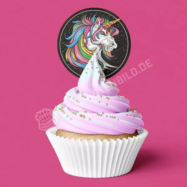 Muffinaufleger Motiv: Böses Einhorn - Deintortenbild.de Tortenaufleger aus Esspapier: Oblatenpapier / 15x5cm, Oblatenpapier / 24x4cm, Zuckerpapier / 15x5cm, Zuckerpapier / 24x4cm, Fondantpapier / 15x5cm, Fondantpapier / 24x4cm