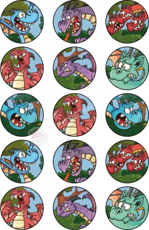 Muffinaufleger Motiv: Cartoon Drachen (15x5cm) von Deintortenbild – Tortenaufleger, Tortenfoto, Tortenbild, personalisiert & individuell bei Deintortenbild.de