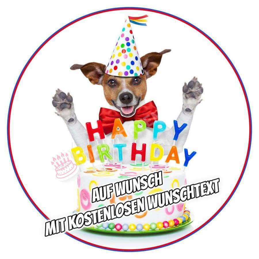 Motiv: Geburtstag - Hund von Deintortenbild – Tortenaufleger, Tortenfoto, Tortenbild, personalisiert & individuell bei Deintortenbild.de