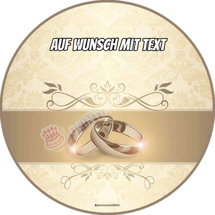 Motiv: Hochzeit - Goldene Eheringe - Hochwertige und individuelle Tortenaufleger für jeden Anlass
Tortenaufleger Hochzeit - Goldene Eheringe in 20x20cm Kreis
Unsere Tortenaufleger sind ein ideales Gesch - Tortenbild - DeintortenbildHochzeit - Goldene Eheringe