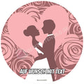 Motiv: Hochzeit - Ehepaar Silhouette mit Rosen - Hochwertige und individuelle Tortenaufleger für jeden Anlass
Tortenaufleger Hochzeit - Ehepaar Silhouette mit Rosen 20cm Kreis 
Unsere Tortenaufleger sind ein ideale - Tortenbild - DeintortenbildHochzeit - Ehepaar Silhouette mit Rosen
