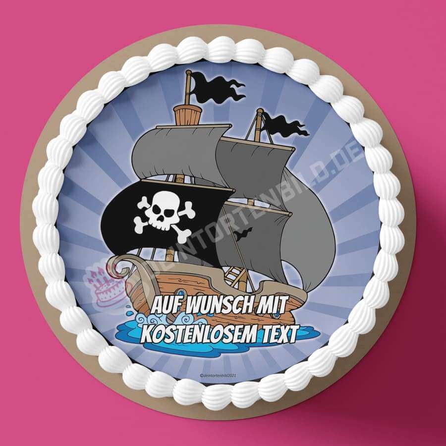 Motiv: Piratenschiff - Deintortenbild.de Tortenaufleger aus Esspapier: Oblatenpapier, Zuckerpapier, Fondantpapier