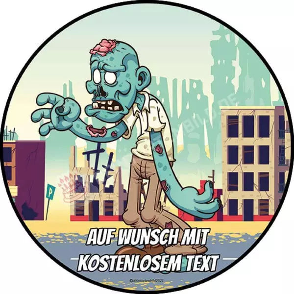 Motiv: Zombie (Version1) von Deintortenbild – Tortenaufleger, Tortenfoto, Tortenbild, personalisiert & individuell bei Deintortenbild.de