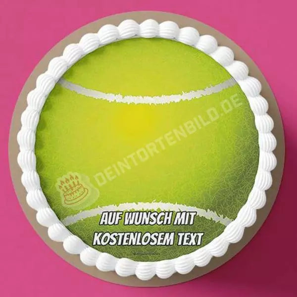 Motiv: Tennisball - Hochwertige und individuelle Tortenaufleger für jeden Anlass
Tortenaufleger Tennisball in 20cm Kreis 
Unsere Tortenaufleger sind ein ideales Geschenk für besondere M - Tortenbild - DeintortenbildMotiv