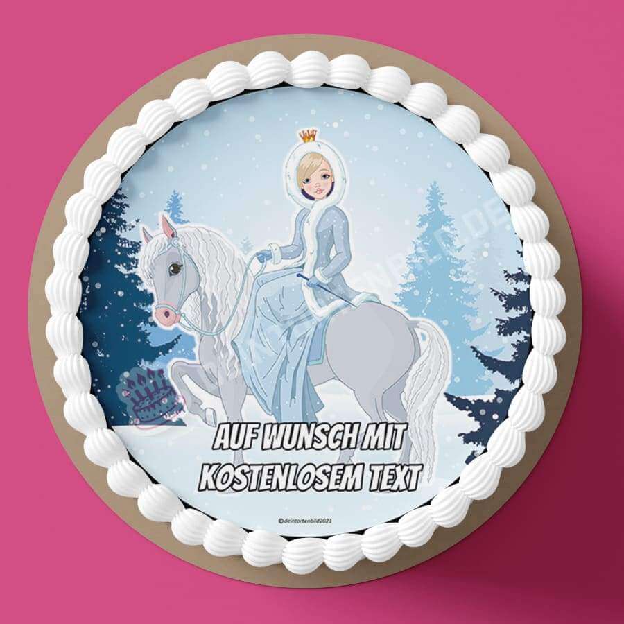 Motiv: Prinzessin auf Pferd - Hochwertige und individuelle Tortenaufleger für jeden Anlass
Tortenaufleger Prinzessin auf Pferd in 20cm Kreis 
Unsere Tortenaufleger sind ein ideales Geschenk für b - Tortenbild - DeintortenbildPrinzessin auf Pferd