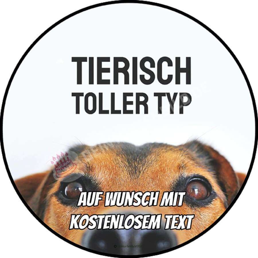 Motiv: Hundekopf mit Spruch - Hochwertige und individuelle Tortenaufleger für jeden Anlass
Tortenaufleger Hundekopf mit Spruch 20cm Kreis 
Unsere Tortenaufleger sind ein ideales Geschenk für beso - Tortenbild - DeintortenbildHundekopf mit Spruch