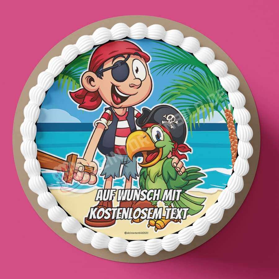 Motiv: Cartoon Piratenkind - Hochwertige und individuelle Tortenaufleger für jeden Anlass
Tortenaufleger Cartoon Piratenkind in 20cm Kreis 
Unsere Tortenaufleger sind ein ideales Geschenk für be - Tortenbild - DeintortenbildCartoon Piratenkind