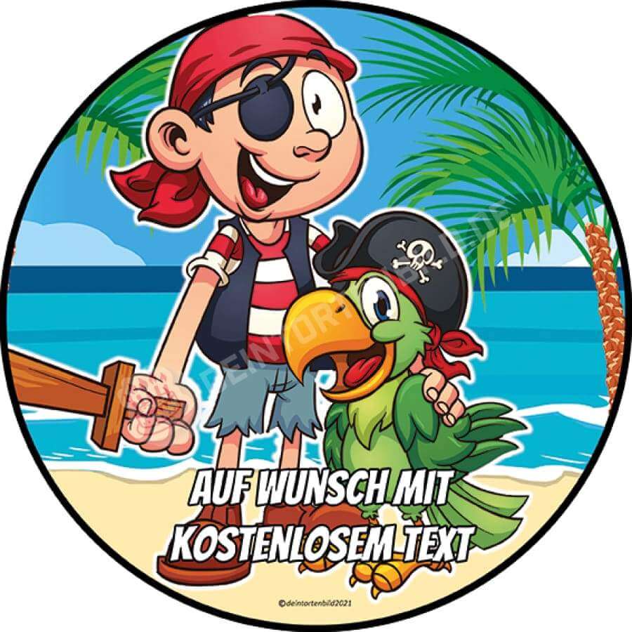 Motiv: Cartoon Piratenkind - Hochwertige und individuelle Tortenaufleger für jeden Anlass
Tortenaufleger Cartoon Piratenkind in 20cm Kreis 
Unsere Tortenaufleger sind ein ideales Geschenk für be - Tortenbild - DeintortenbildCartoon Piratenkind