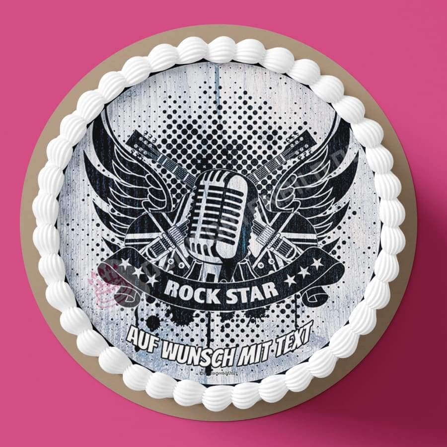 Motiv: Rock n Roll Rockstar - Hochwertige und individuelle Tortenaufleger für jeden Anlass
Tortenaufleger Rock n Roll Rockstar 20cm Kreis 
Unsere Tortenaufleger sind ein ideales Geschenk für beso - Tortenbild - DeintortenbildRoll Rockstar