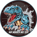 Motiv: Blauer Dino durch Papier - Hochwertige und individuelle Tortenaufleger für jeden Anlass
Tortenaufleger Blauer Dino durch Papier 20cm Kreis 
Unsere Tortenaufleger sind ein ideales Geschenk für  - Tortenbild - DeintortenbildBlauer Dino durch Papier