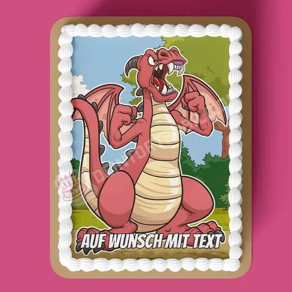 Rechteck Motiv: Cartoon Drache Rot - Hochwertige und individuelle Tortenaufleger für jeden Anlass
Tortenaufleger Cartoon Drache Rot in 26cm x 18cm Rechteck
Unsere Tortenaufleger sind ein ideales Geschen - A4 Tortenbild - DeintortenbildCartoon Drache Rot