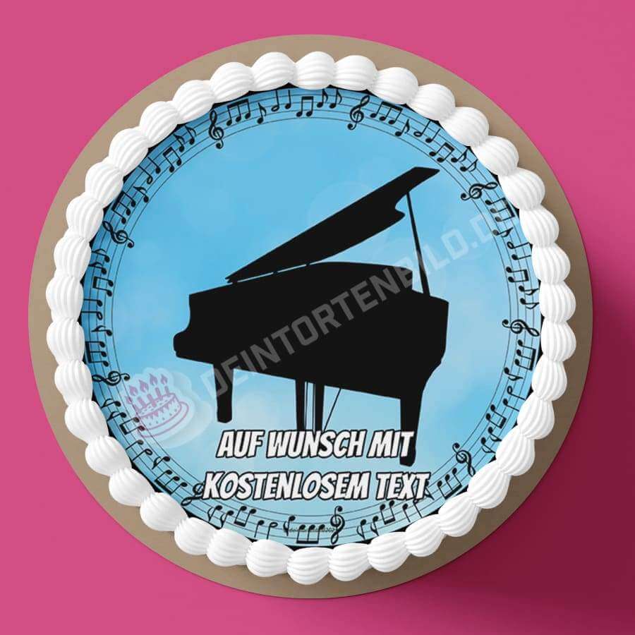 Motiv: Musik - Klavier - Hochwertige und individuelle Tortenaufleger für jeden Anlass
Tortenaufleger Musik - Klavier in 20cm Kreis 
Unsere Tortenaufleger sind ein ideales Geschenk für besond - Tortenbild - DeintortenbildMusik - Klavier