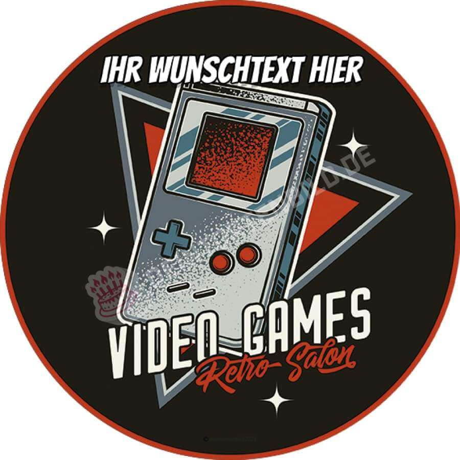 Motiv: Retro Video Games - Hochwertige und individuelle Tortenaufleger für jeden Anlass
Tortenaufleger Retro Video Games in 20cm Kreis 
Unsere Tortenaufleger sind ein ideales Geschenk für beso - Tortenbild - DeintortenbildRetro Video Games