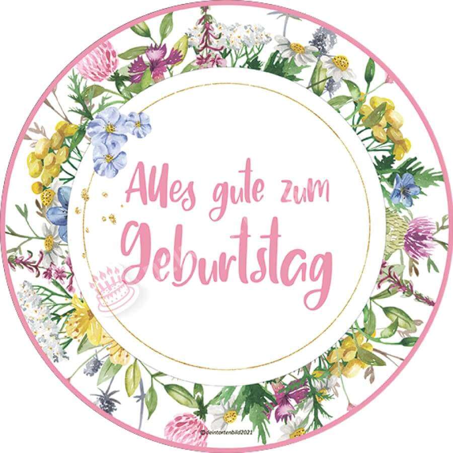 Motiv: Elegant Mit Spruch Zum Auswählen Oblatenpapier / Alles Gute Geburtstag Pink Tortenbild