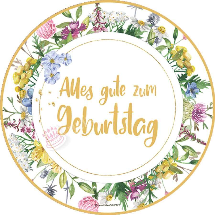 Motiv: Elegant Mit Spruch Zum Auswählen Oblatenpapier / Alles Gute Geburtstag Yellow Tortenbild