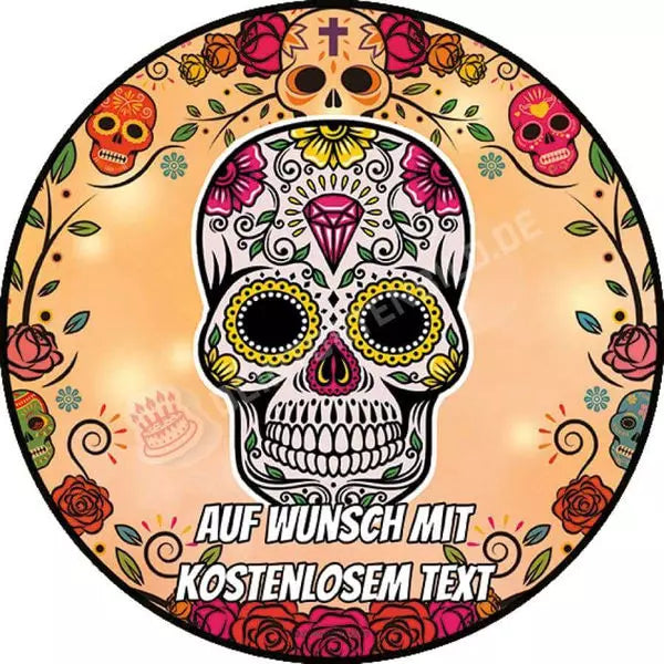 Motiv: Sugar Skull - Kleines Motiv - Hochwertige und individuelle Tortenaufleger für jeden Anlass
Tortenaufleger Sugar Skull - Kleines Motiv 20cm Kreis 
Unsere Tortenaufleger sind ein ideales Geschenk f - Tortenbild - DeintortenbildSugar Skull - Kleines Motiv