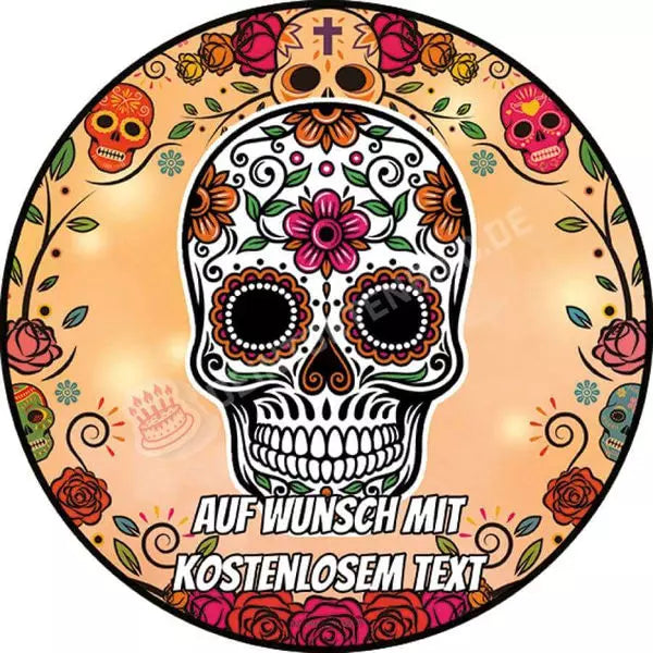 Motiv: Sugar Skull - Kleines Motiv - Hochwertige und individuelle Tortenaufleger für jeden Anlass
Tortenaufleger Sugar Skull - Kleines Motiv 20cm Kreis 
Unsere Tortenaufleger sind ein ideales Geschenk f - Tortenbild - DeintortenbildSugar Skull - Kleines Motiv