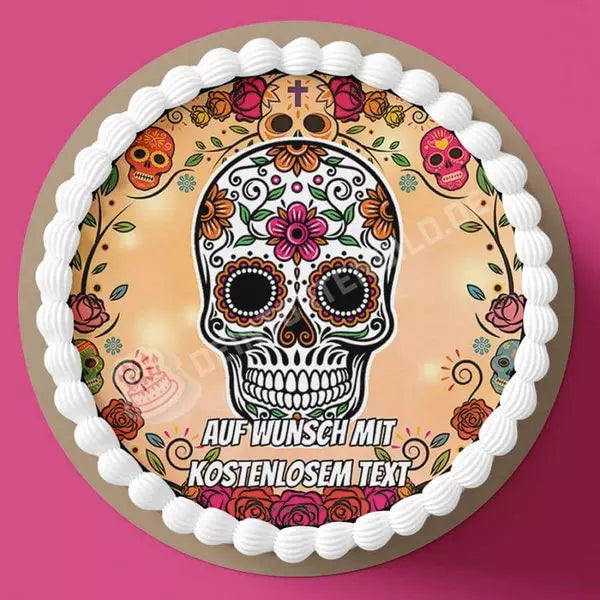 Motiv: Sugar Skull - Kleines Motiv - Hochwertige und individuelle Tortenaufleger für jeden Anlass
Tortenaufleger Sugar Skull - Kleines Motiv 20cm Kreis 
Unsere Tortenaufleger sind ein ideales Geschenk f - Tortenbild - DeintortenbildSugar Skull - Kleines Motiv