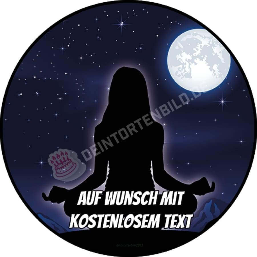 Motiv: Meditation bei Nacht - Hochwertige und individuelle Tortenaufleger für jeden Anlass
Tortenaufleger Meditation bei Nacht in 20cm Kreis 
Unsere Tortenaufleger sind ein ideales Geschenk für b - Tortenbild - DeintortenbildMeditation bei Nacht