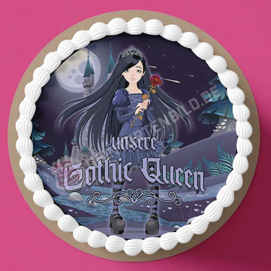 Motiv: Gothic Prinzessin - Hochwertige und individuelle Tortenaufleger für jeden Anlass
Tortenaufleger Gothic Prinzessin in 20cm Kreis 
Unsere Tortenaufleger sind ein ideales Geschenk für beso - Tortenbild - DeintortenbildGothic Prinzessin