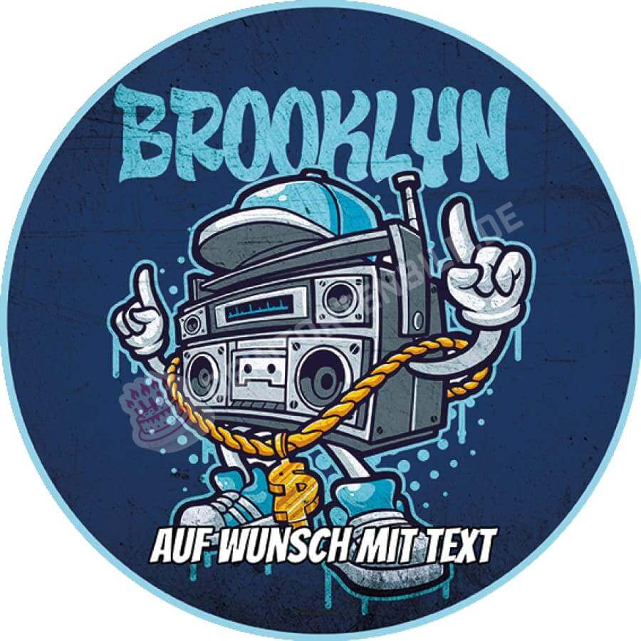 Motiv: Hip Hop Brooklyn Graffiti - Hochwertige und individuelle Tortenaufleger für jeden Anlass
Tortenaufleger Hip Hop Brooklyn Graffiti in 20cm Kreis 
Unsere Tortenaufleger sind ein ideales Geschenk  - Tortenbild - DeintortenbildHip Hop Brooklyn Graffiti