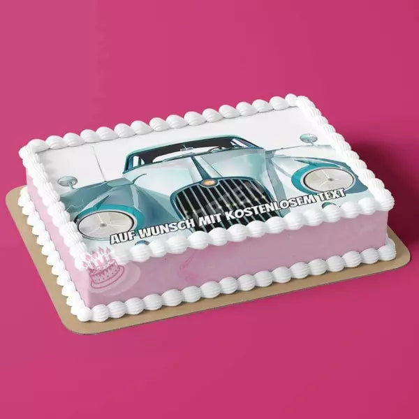 Rechteck Motiv: Oldtimer Auto - Deintortenbild.de Tortenaufleger aus Esspapier: Oblatenpapier, Zuckerpapier, Fondantpapier