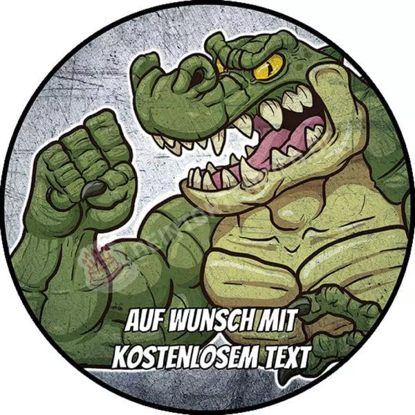 Motiv: Sport - Muskel Krokodil - Hochwertige und individuelle Tortenaufleger für jeden Anlass
Tortenaufleger Sport - Muskel Krokodil in 20cm Kreis 
Unsere Tortenaufleger sind ein ideales Geschenk fü - Tortenbild - DeintortenbildSport - Muskel Krokodil