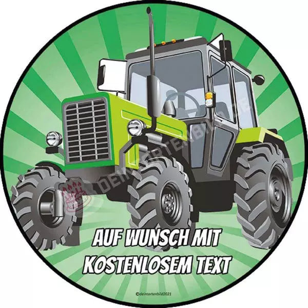 Motiv: Traktor Grün von Deintortenbild – Tortenaufleger, Tortenfoto, Tortenbild, personalisiert & individuell bei Deintortenbild.de