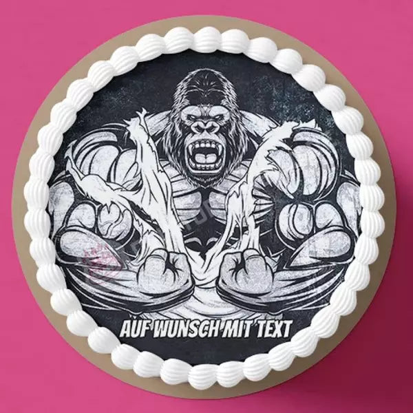 Tortenaufleger: Gorilla Sport Fitness - Hochwertige und individuelle Tortenaufleger für jeden Anlass
Tortenaufleger Gorilla Sport Fitness in 20cm Kreis 
Unsere Tortenaufleger sind ein ideales Geschenk für  - Tortenbild - DeintortenbildGorilla Sport Fitness