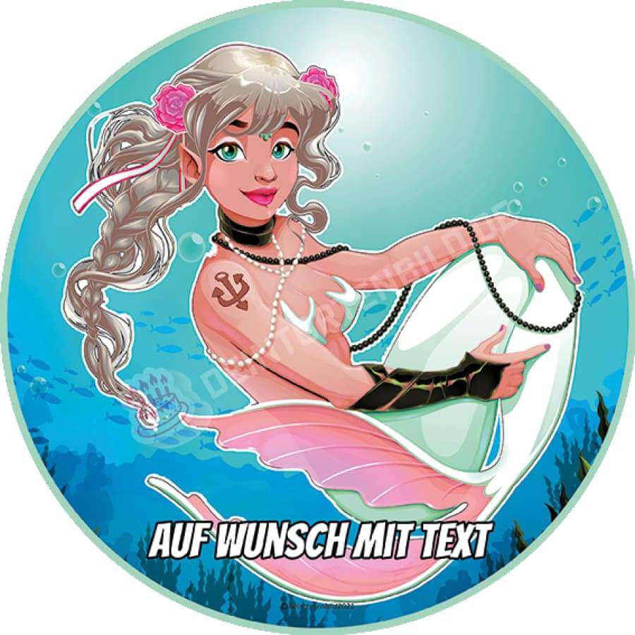 Motiv: Piraten Meerjungfrau - Hochwertige und individuelle Tortenaufleger für jeden Anlass
Tortenaufleger Piraten Meerjungfrau in 20cm Kreis 
Unsere Tortenaufleger sind ein ideales Geschenk für b - Tortenbild - DeintortenbildPiraten Meerjungfrau