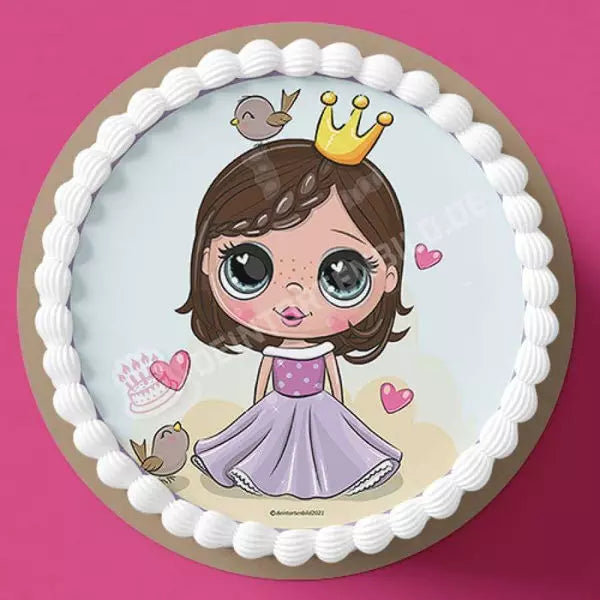 Motiv: Süße Prinzessin in Lila von Deintortenbild – Tortenaufleger, Tortenfoto, Tortenbild, personalisiert & individuell bei Deintortenbild.de