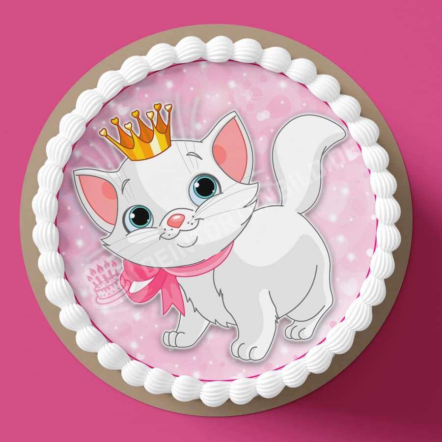 Motiv: Katzenprinzessin - Deintortenbild.de Tortenaufleger aus Esspapier: Oblate, Zuckerpapier, Fondantpapier