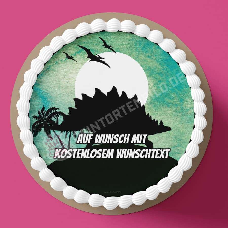 Motiv: Dino Silhouette (Wasserfarben Stil) - Stegosaurus von Deintortenbild – Tortenaufleger, Tortenfoto, Tortenbild, personalisiert & individuell bei Deintortenbild.de