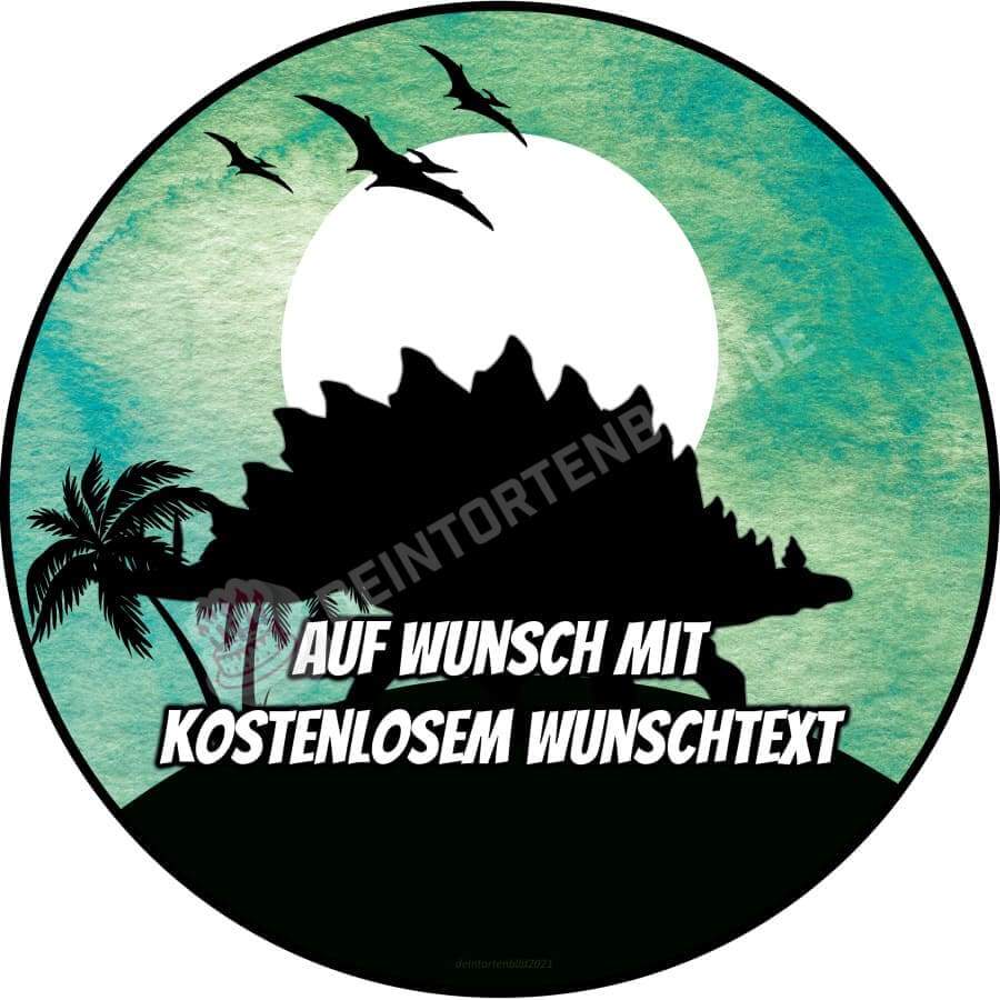 Motiv: Dino Silhouette (Wasserfarben Stil) - Stegosaurus von Deintortenbild – Tortenaufleger, Tortenfoto, Tortenbild, personalisiert & individuell bei Deintortenbild.de