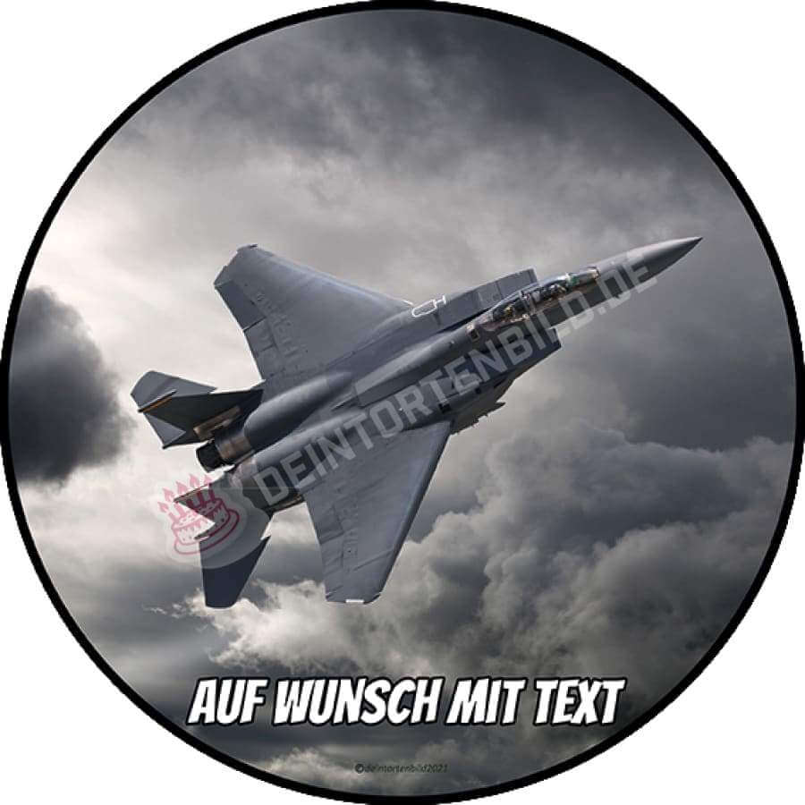 Motiv: Kampfjet - Hochwertige und individuelle Tortenaufleger für jeden Anlass
Tortenaufleger Kampfjet 20cm Kreis 
Unsere Tortenaufleger sind ein ideales Geschenk für besondere Mensch - Tortenbild - DeintortenbildMotiv