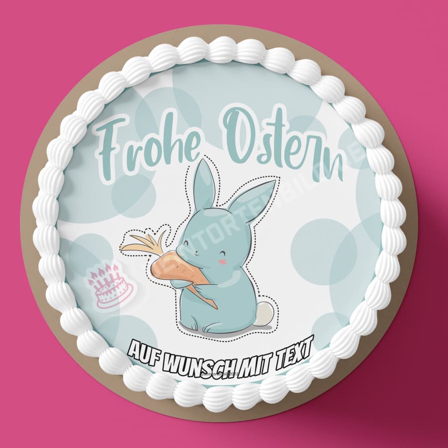 Motiv: Ostern - Blaues Häschen - Hochwertige und individuelle Tortenaufleger für jeden Anlass
Tortenaufleger Ostern - Blaues Häschen 20cm Kreis 
Unsere Tortenaufleger sind ein ideales Geschenk für b - Tortenbild - DeintortenbildOstern - Blaues