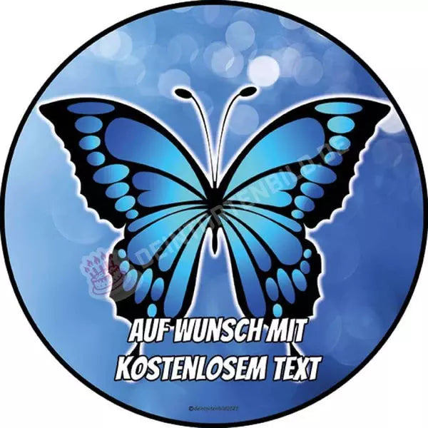 Motiv: Schmetterling Blau von Deintortenbild – Tortenaufleger, Tortenfoto, Tortenbild, personalisiert & individuell bei Deintortenbild.de