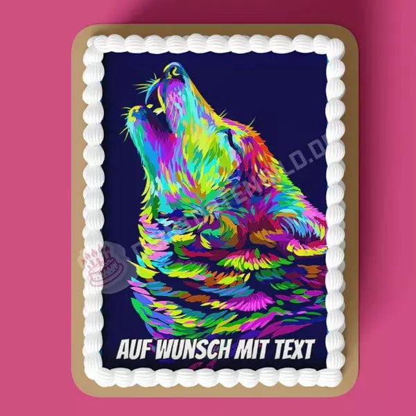 Rechteck Motiv: Wolf bunt - Hochwertige und individuelle Tortenaufleger für jeden Anlass
Tortenaufleger Wolf bunt in 26cm x 18cm Rechteck
Unsere Tortenaufleger sind ein ideales Geschenk für bes - A4 Tortenbild - DeintortenbildRechteck Motiv