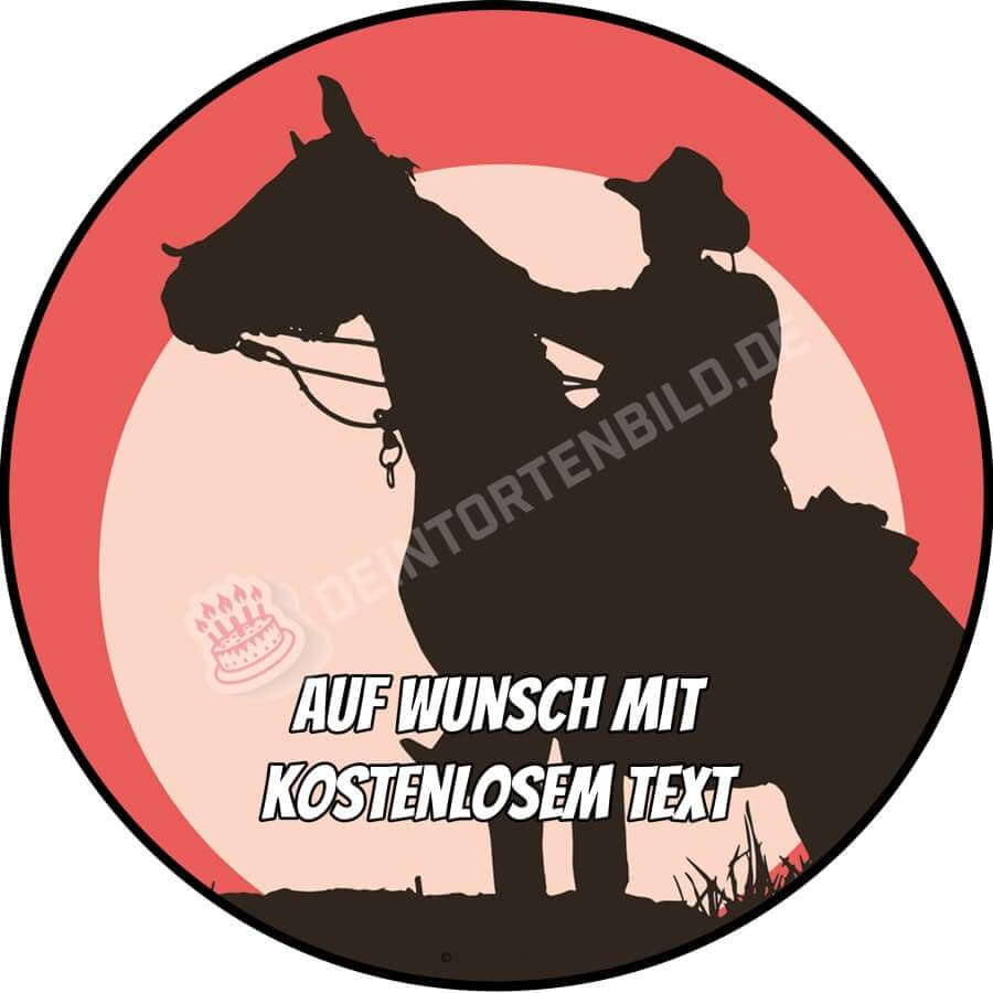 Motiv: Cowboy Silhouette (Variante1) von Deintortenbild – Tortenaufleger, Tortenfoto, Tortenbild, personalisiert & individuell bei Deintortenbild.de