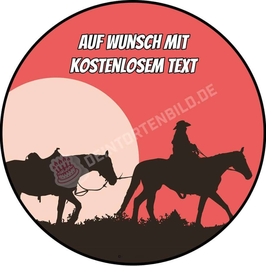 Motiv: Cowboy Silhouette (Variante2) von Deintortenbild – Tortenaufleger, Tortenfoto, Tortenbild, personalisiert & individuell bei Deintortenbild.de