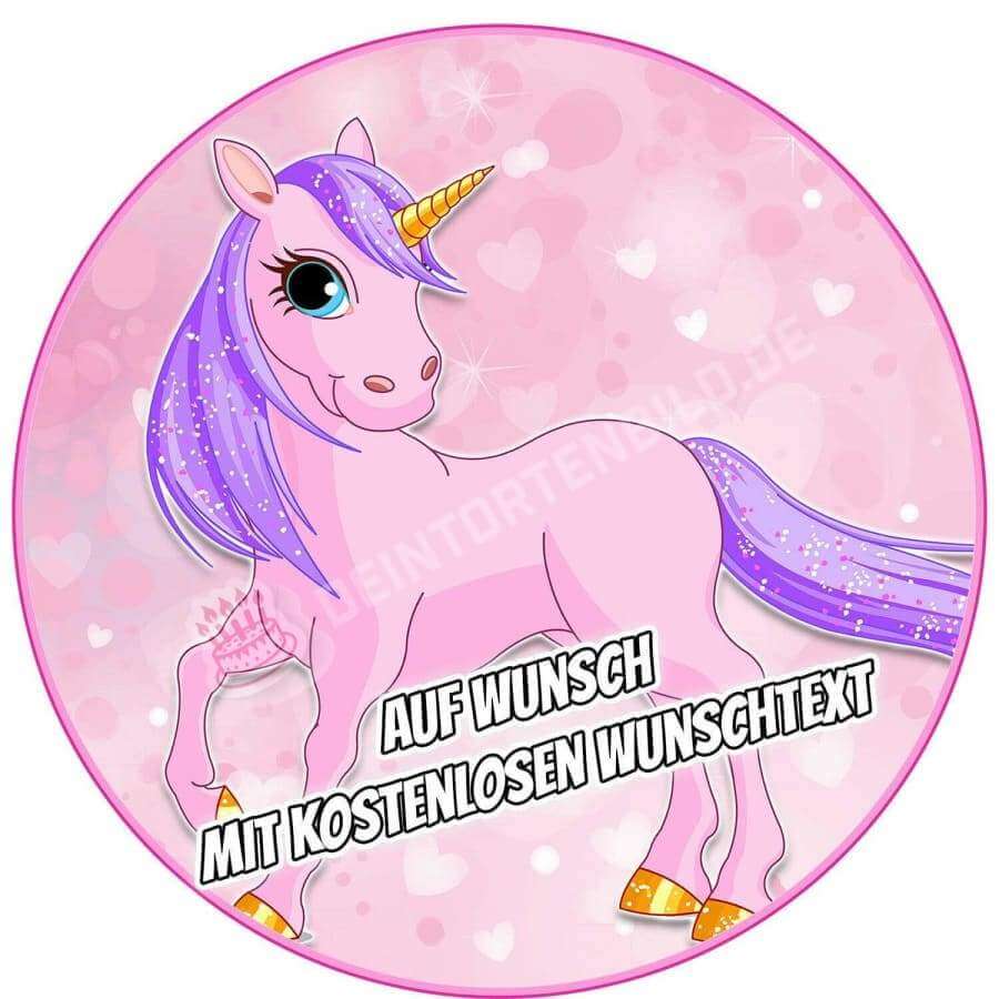 Motiv: Einhorn Rosa von Deintortenbild – Tortenaufleger, Tortenfoto, Tortenbild, personalisiert & individuell bei Deintortenbild.de
