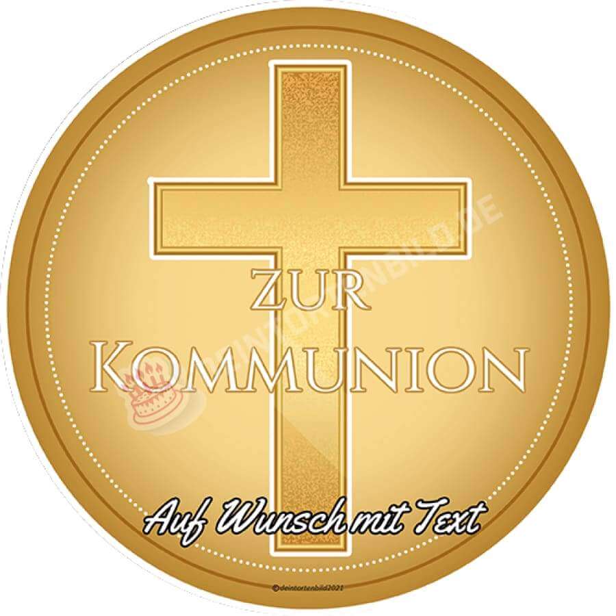 Motiv: Goldenes Kreuz - Hochwertige und individuelle Tortenaufleger für jeden Anlass
Tortenaufleger Goldenes Kreuz 20cm Kreis 
Unsere Tortenaufleger sind ein ideales Geschenk für besondere  - Tortenbild - DeintortenbildGoldenes Kreuz