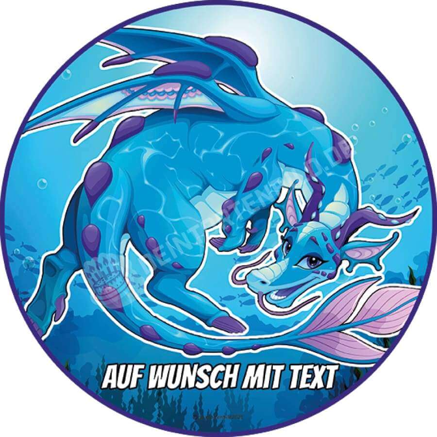 Motiv: Märchen Wasserdrache von Deintortenbild – Tortenaufleger, Tortenfoto, Tortenbild, personalisiert & individuell bei Deintortenbild.de