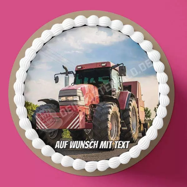 Motiv: Roter Traktor vor Feld - Hochwertige und individuelle Tortenaufleger für jeden Anlass
Tortenaufleger Roter Traktor vor Feld 20cm Kreis 
Unsere Tortenaufleger sind ein ideales Geschenk für be - Tortenbild - DeintortenbildRoter Traktor vor Feld